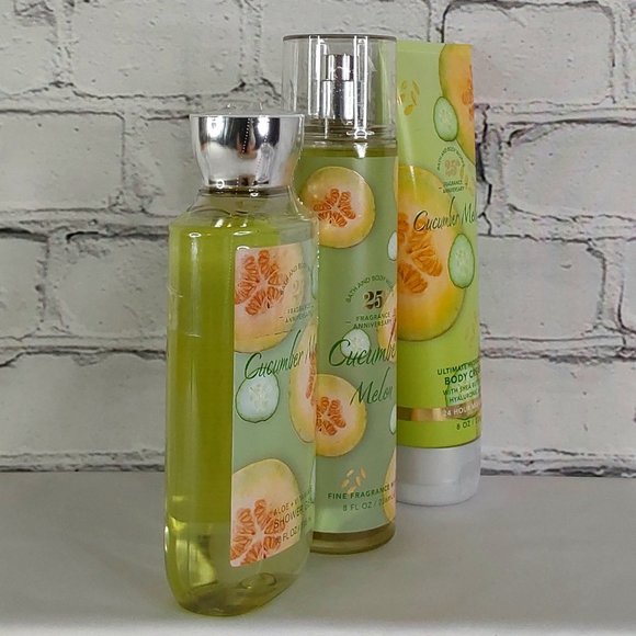 BATH & BODY WORKS 'CUCUMBER MELON' 3-PIECE BODY CARE SET MIST, WASH, LOTION, - Picture 3 of 15